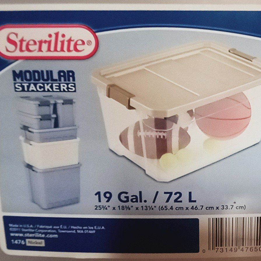 Sterilite Plastic Storage Containers - 19 Gallon
