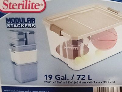 Sterilite Plastic Storage Containers - 19 Gallon