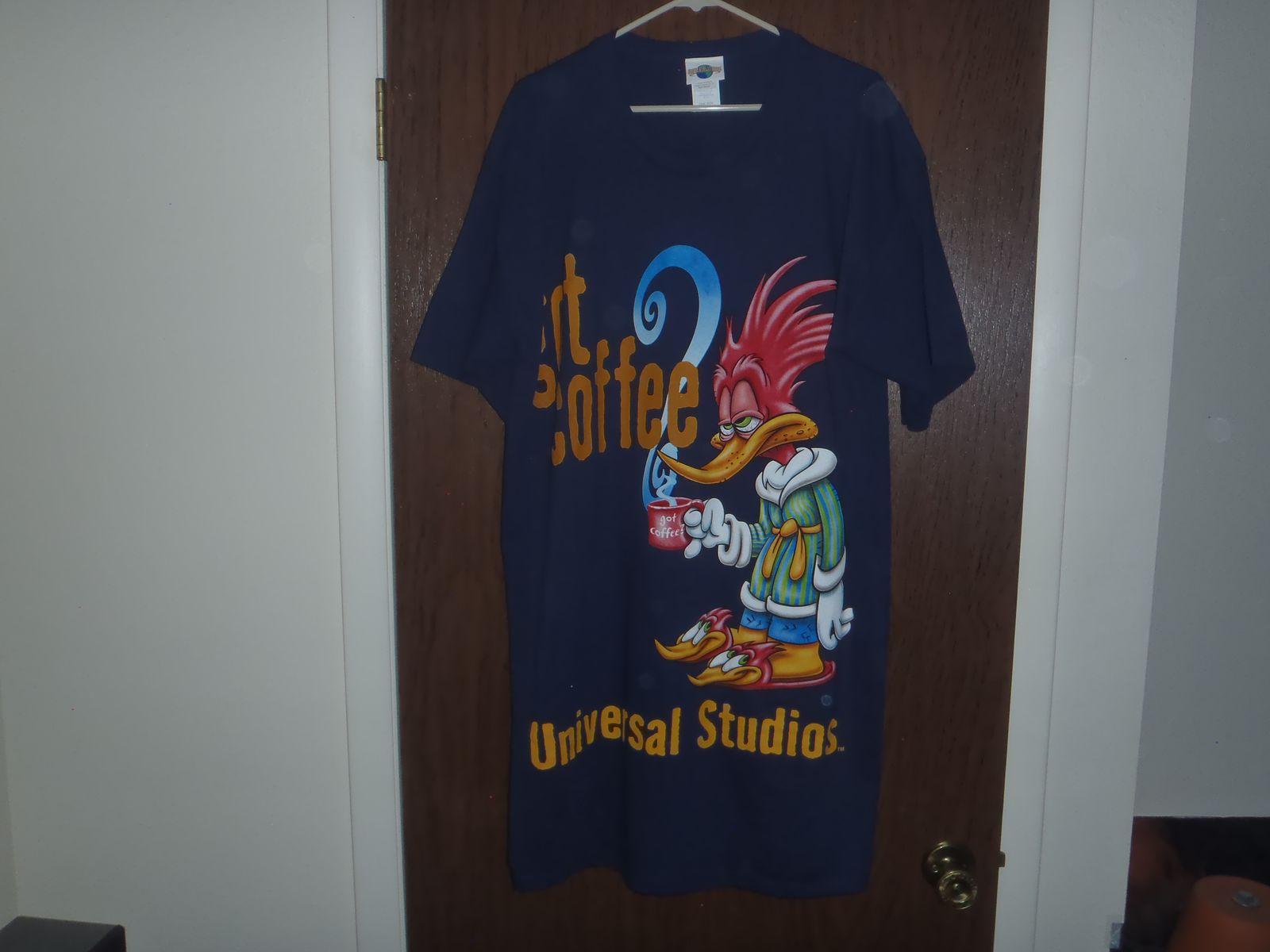 New Extra Long T Shirt with Woody Woodpecker Logo on Front.