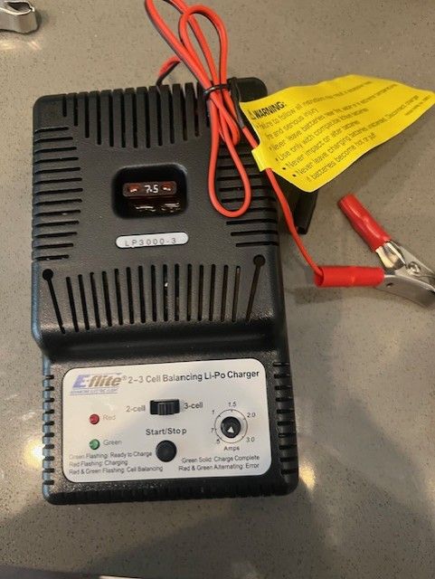 RC Airplane LiPo batteries, chargers, balancers, firewall, 3-blade propellers (P51)