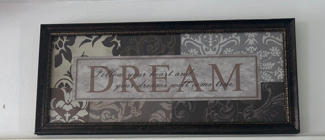 Framed “Dream” Inspirational Wall Art