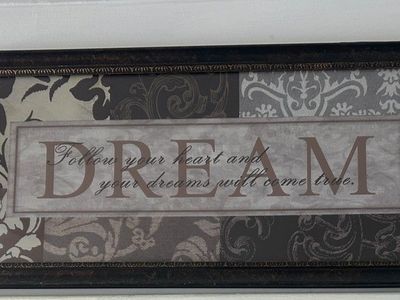 Framed “Dream” Inspirational Wall Art
