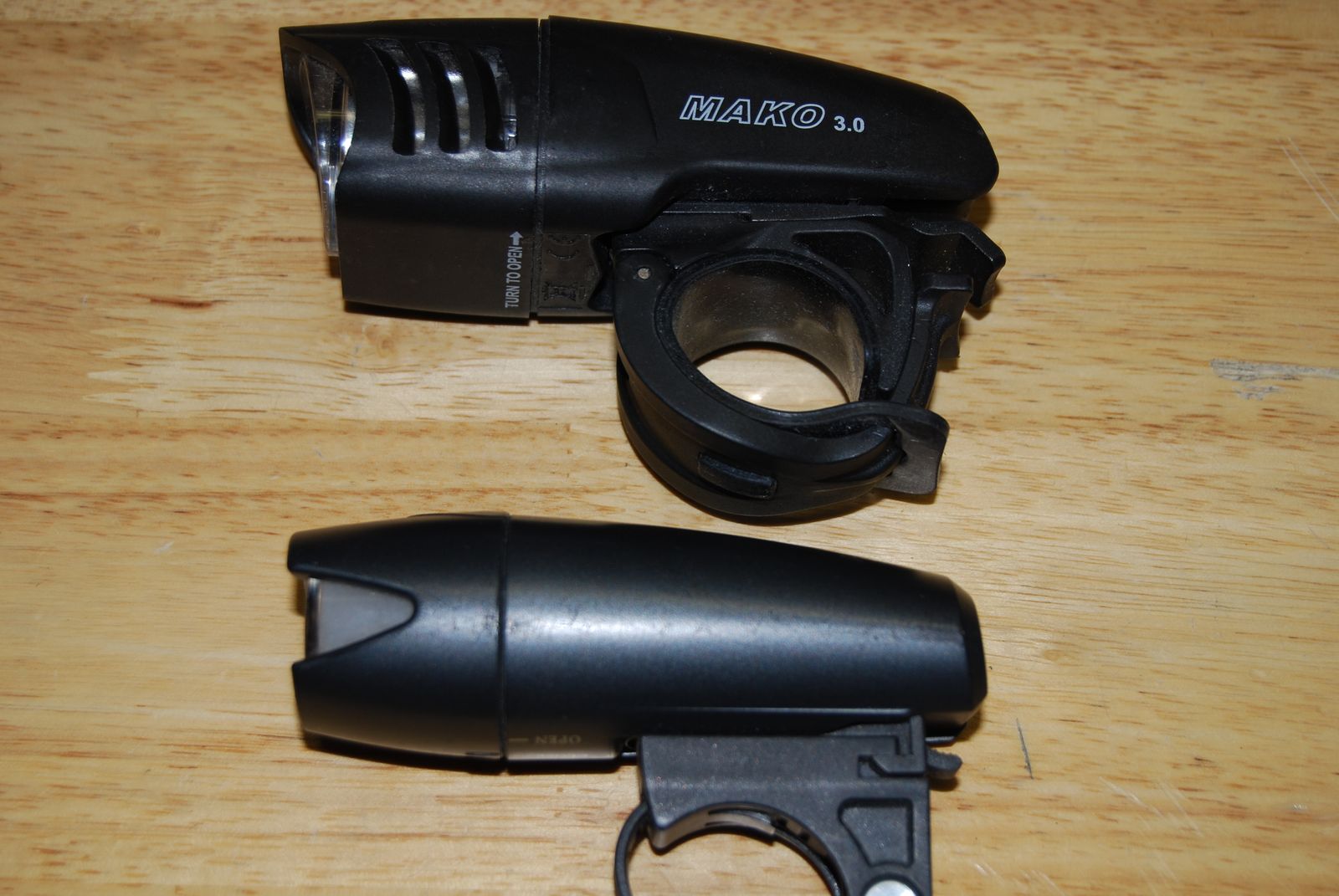 Choice of bicycle head lights (planet earth or night rider).