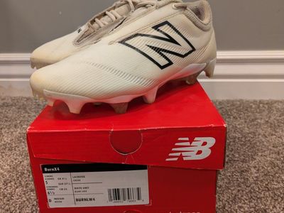 New Balance BurnX4 Lacrosse Cleats Women's 6.5/Men's 5 White Grey BURNLW4