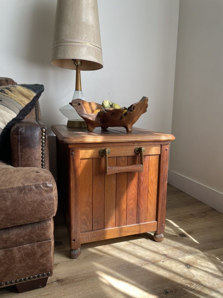 Vintage Wood Chest Cooler Or Side Table