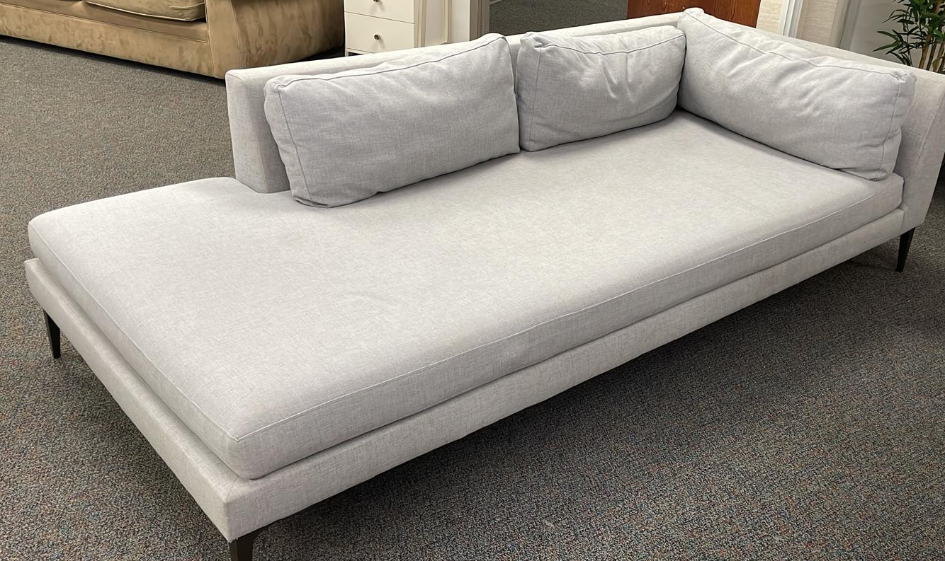 Modern Light Gray Daybed Chaise Lounge with Back Cushions -99" - $100