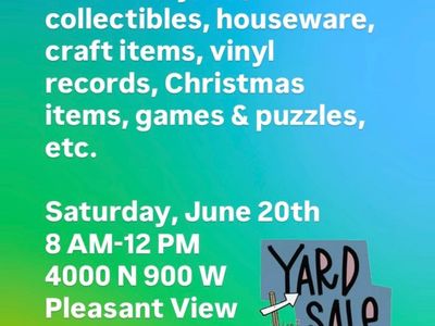 Estate Sale / Yard Sale - Crystal, Collectibles, Houseware, Vinyl Records, Christmas, Games & Puzzles