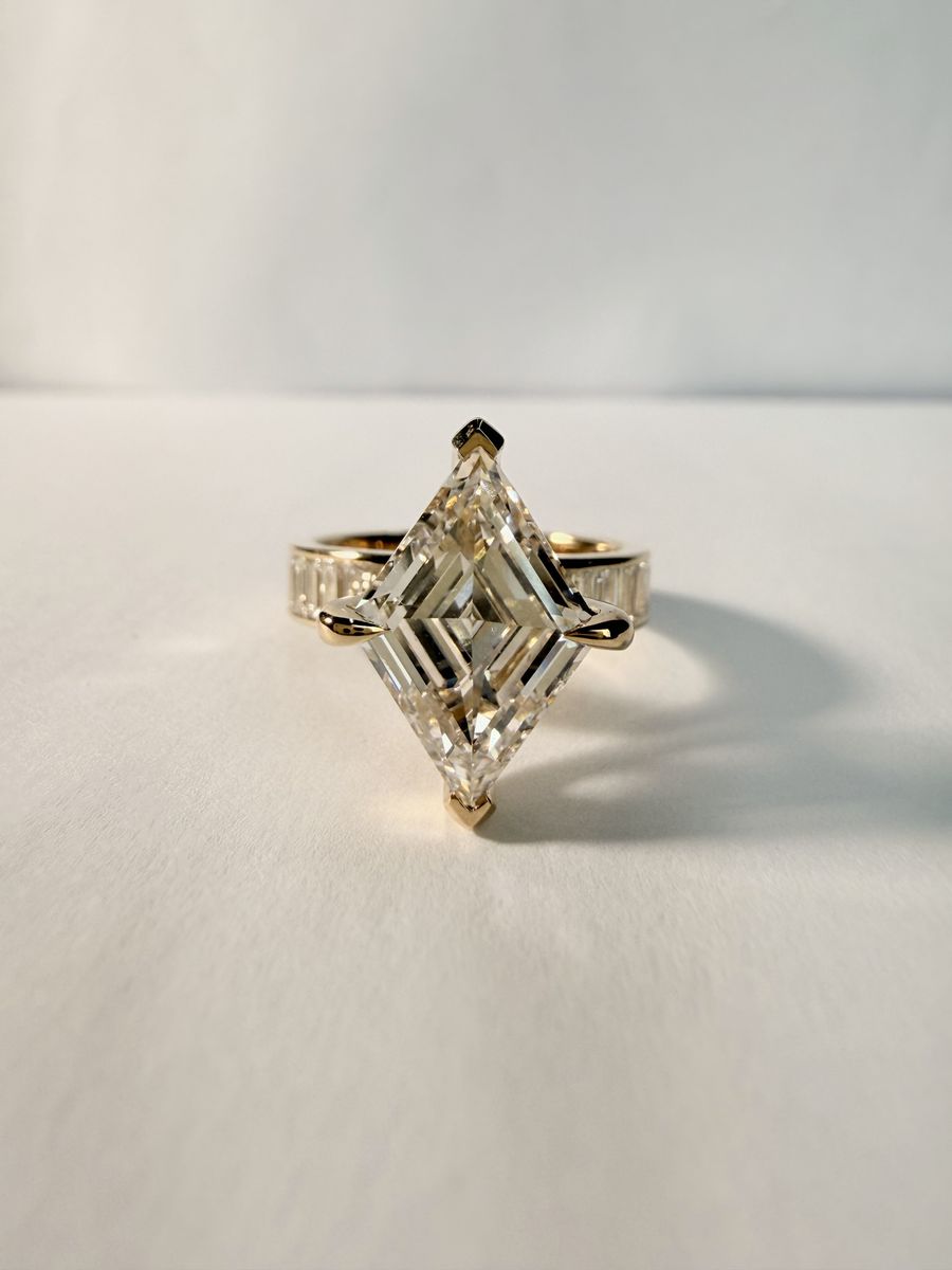 Lozenge Cut Lab Grown Diamond Ring