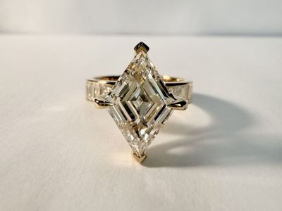 Lozenge Cut Lab Grown Diamond Ring