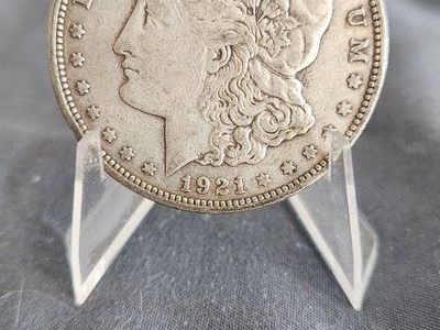 1921 D Morgan Silver Dollar Only Year Denver Mint Looks Like AU Toner
