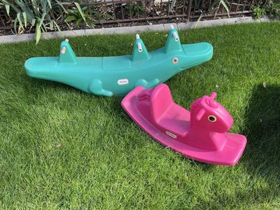 Toddler rocking toys $50 alligator $30 horse