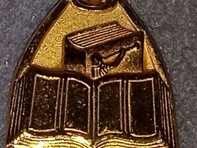 Gold LDS jewelry vintage 90's book Mormon and Moroni necklace pendant new in box