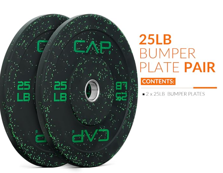 CAP Barbell Rubber Olympic Bumper Plate 25 lb