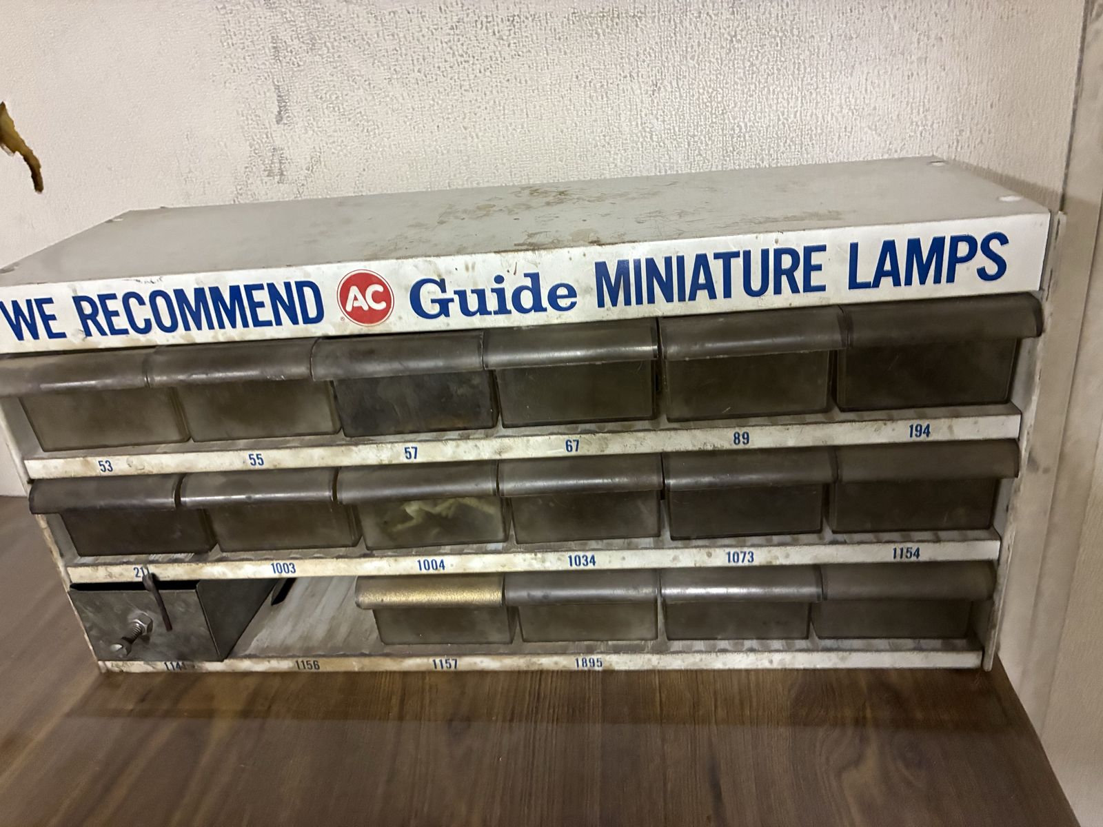 Vintage AC Guide Miniature Lamp 18 drawer metal storage Cabinet Man Cave #2