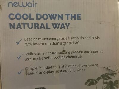 New air whole room air conditioner new inbox 1100 CFM, FOR PARTS OR REPAIR