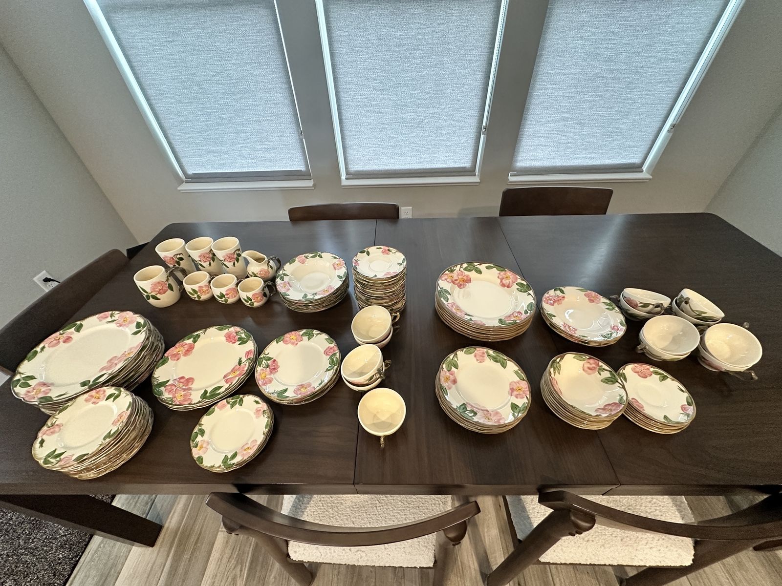 Vintage Franciscan Desert Rose China Dinnerware Set - Plates, Cups, Bowls & Serviceware 103 pieces