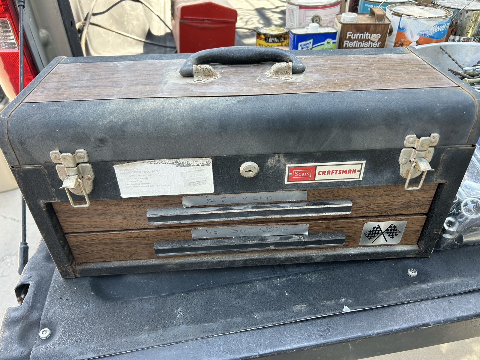 Craftsman Vintage Portable Metal Tool Box with 2-Drawer Chest & Tools