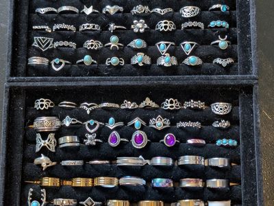 Lot of 105 Fashion rings New great for resale, gifts or personal collection multiple sizes