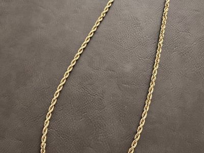 Solid Gold Rope Chain - 14k Solid Gold / 20" / 4mm
