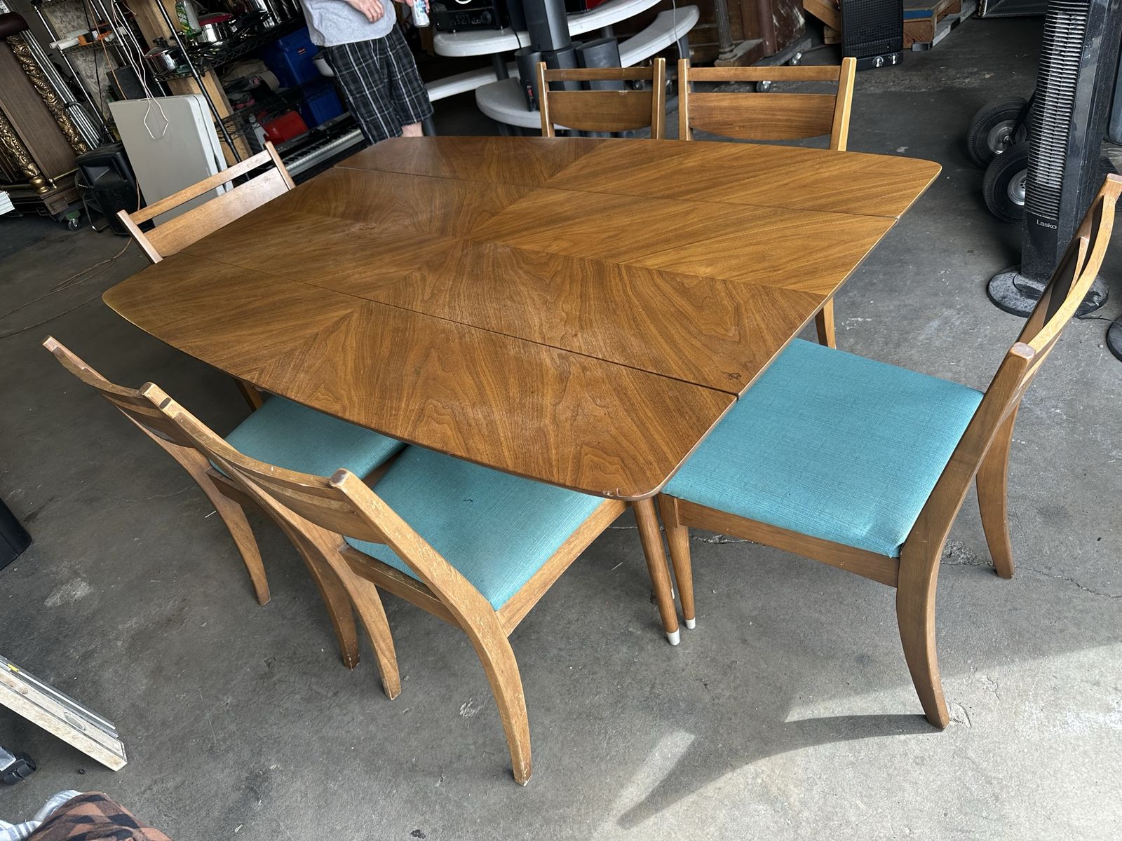 MCM Mid Century Convertible Drop Leaf Dining Set