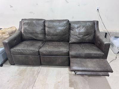 Two Leather Reclining Sofas