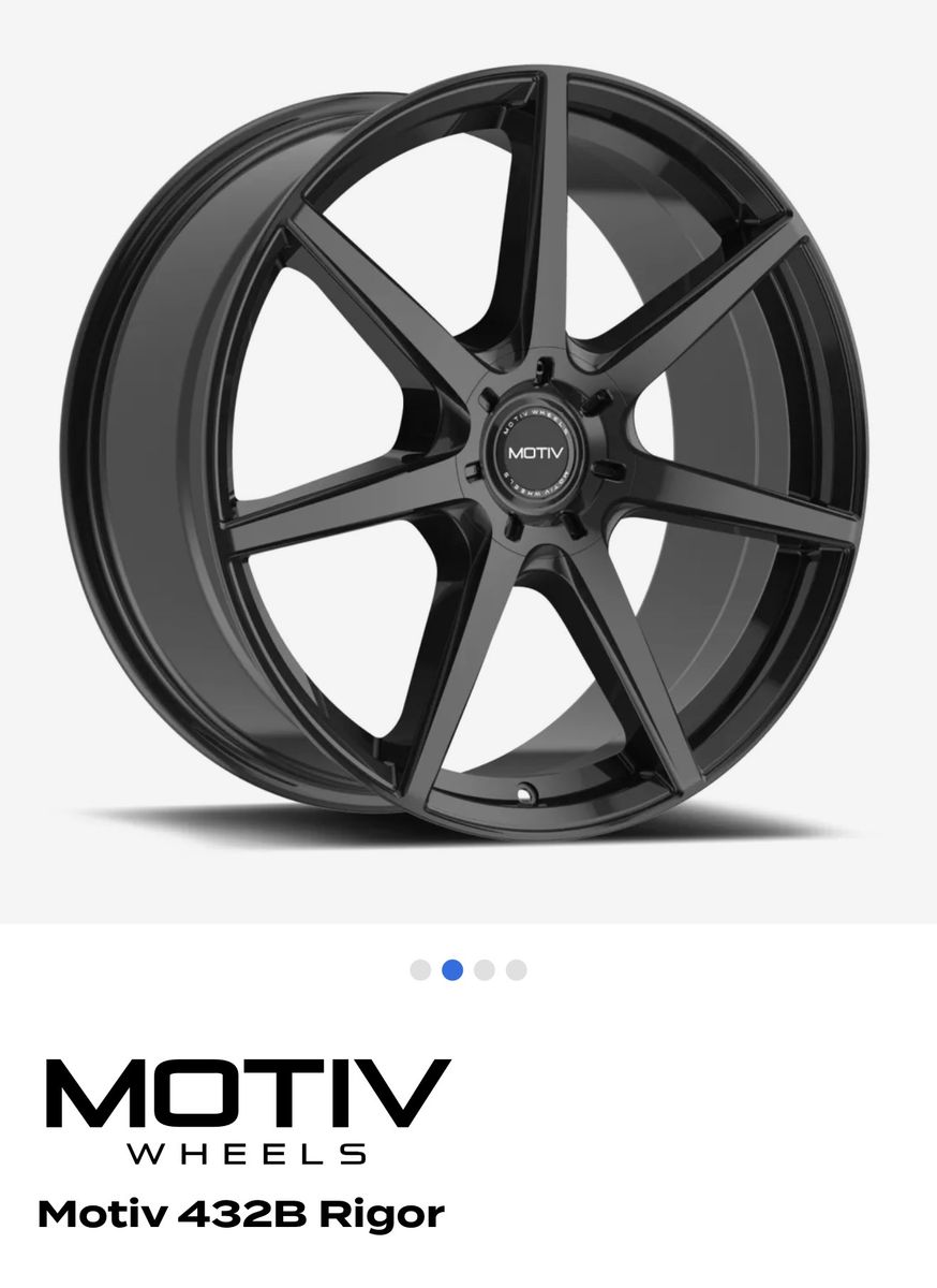 Motiv 432B 16” Rigor Black Wheels and Tires Set