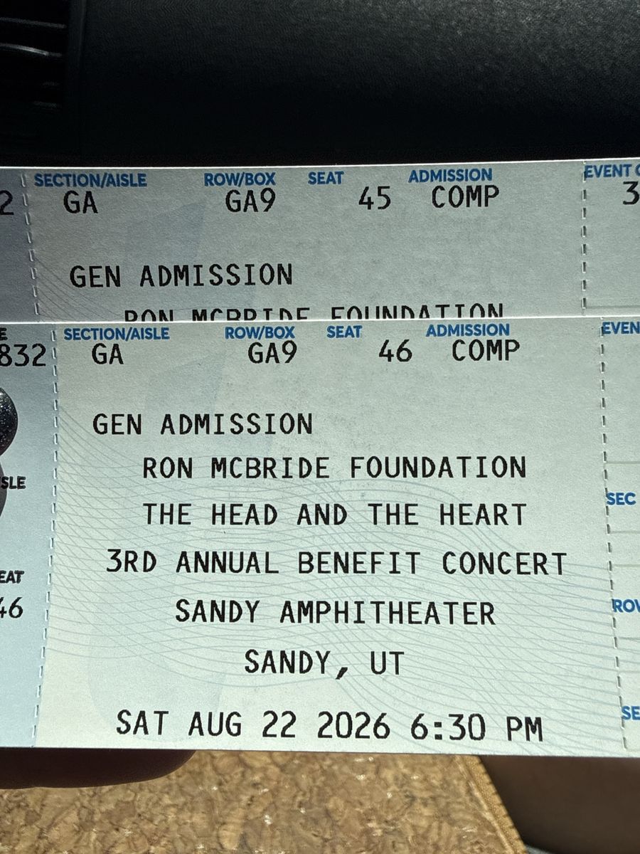 The Head and the Heart 3rd Annual Benefit Concert Tickets - Sandy amphitheater.