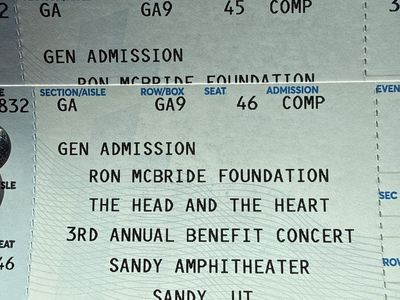 The Head and the Heart 3rd Annual Benefit Concert Tickets - Sandy amphitheater.