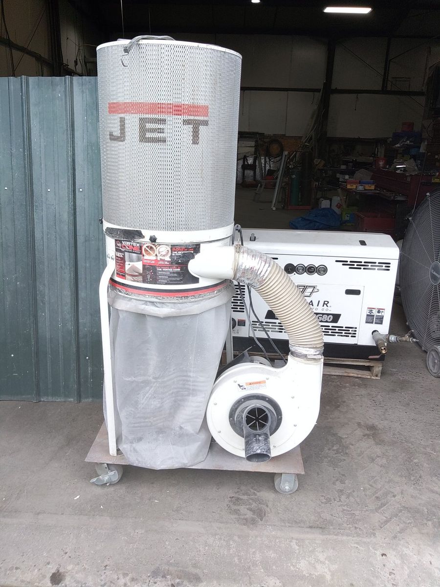 JET 1-1/2 HP Industrial Dust Collector 115/230V w/ Hoses, Fittings & Mobile Base