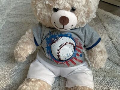 Baseball cream teddy bear build a bear bab