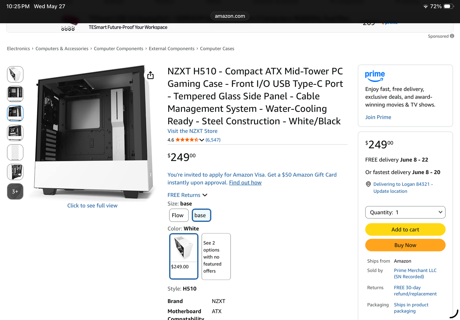 NZXT H510 Gaming tower case