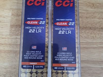 175 rounds of CCI Clean-22 22LR 40gr 1235 FPS
