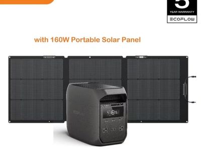 *NEW* EcoFlow Delta 3 Classic Portable Power Station 1024Wh 1800W with 160W Solar Panel & 5 Year Warranty