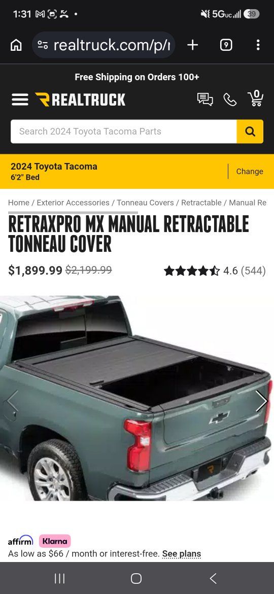 Retrax tonneau for Toyota Tacoma