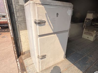Vintage White Top Freezer Refrigerator - Perfect for Restoration or Prop