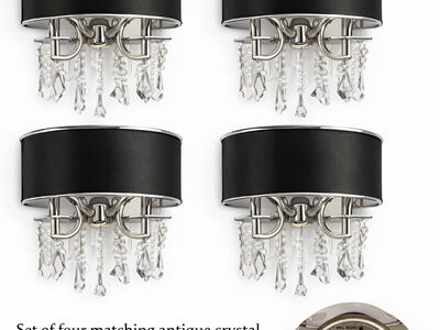 4 Antique Crystal Wall Sconce Lights