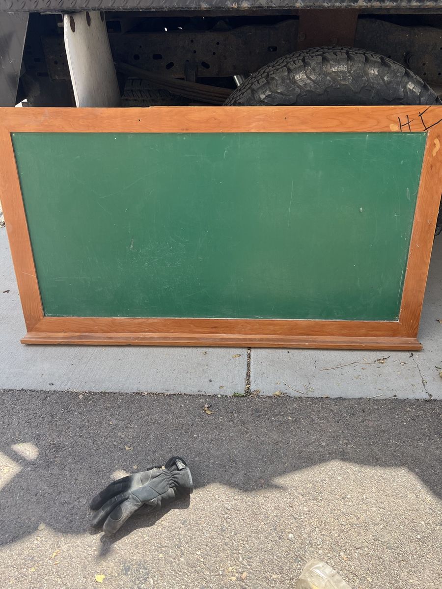 Vintage Wood Framed Chalkboard - 51.25"W x 28.25"H - Homeschool/Playroom Ready