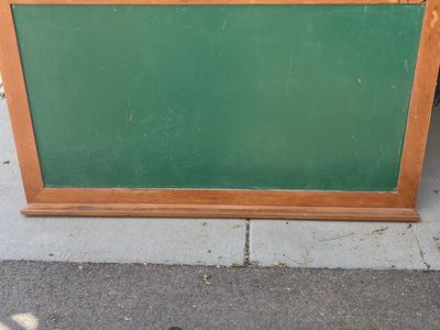 Vintage Wood Framed Chalkboard - 51.25"W x 28.25"H - Homeschool/Playroom Ready