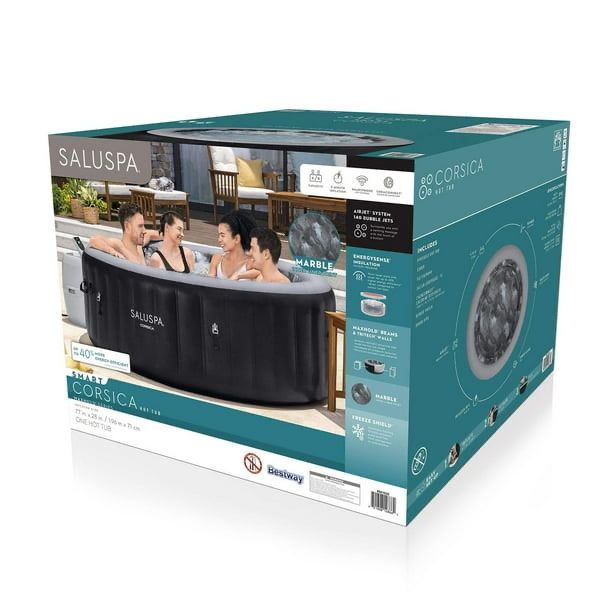 SaluSpa Corsica Round Energy-Saving Smart AirJet Inflatable Hot Tub