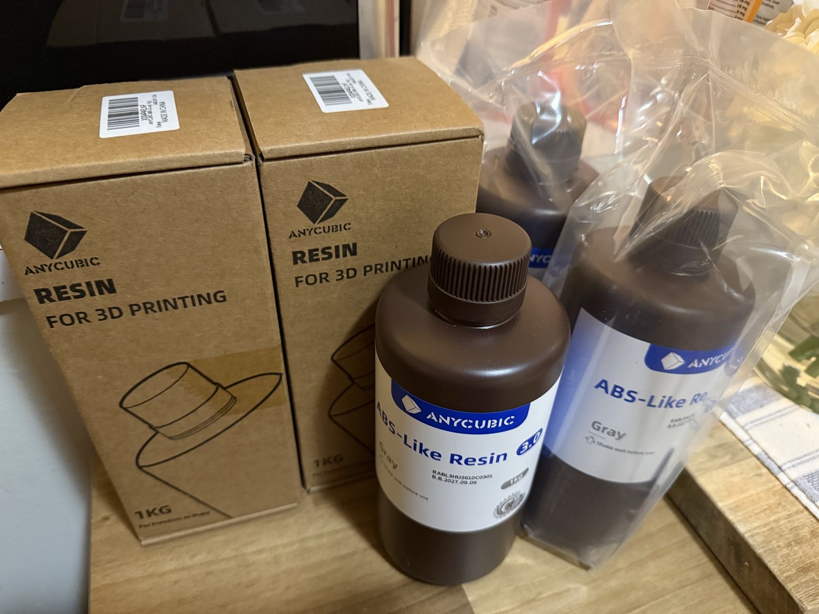 ANYCUBIC ABS-Like Resin 3.0 Gray, Five 1kg Bottles