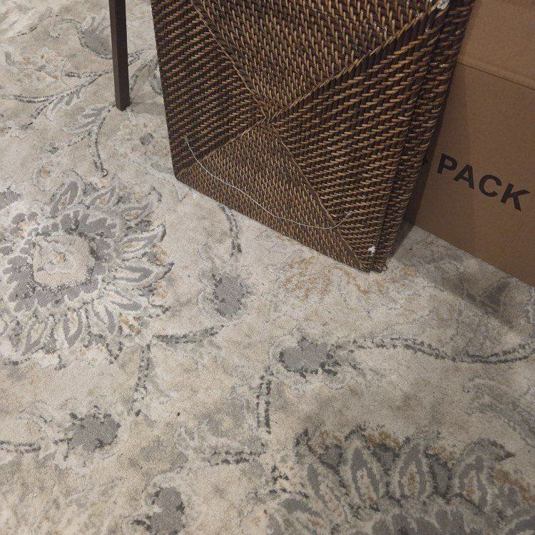 Square Woven Rattan Wall Decor Hanging Basket Tray - Brown 2 pieced