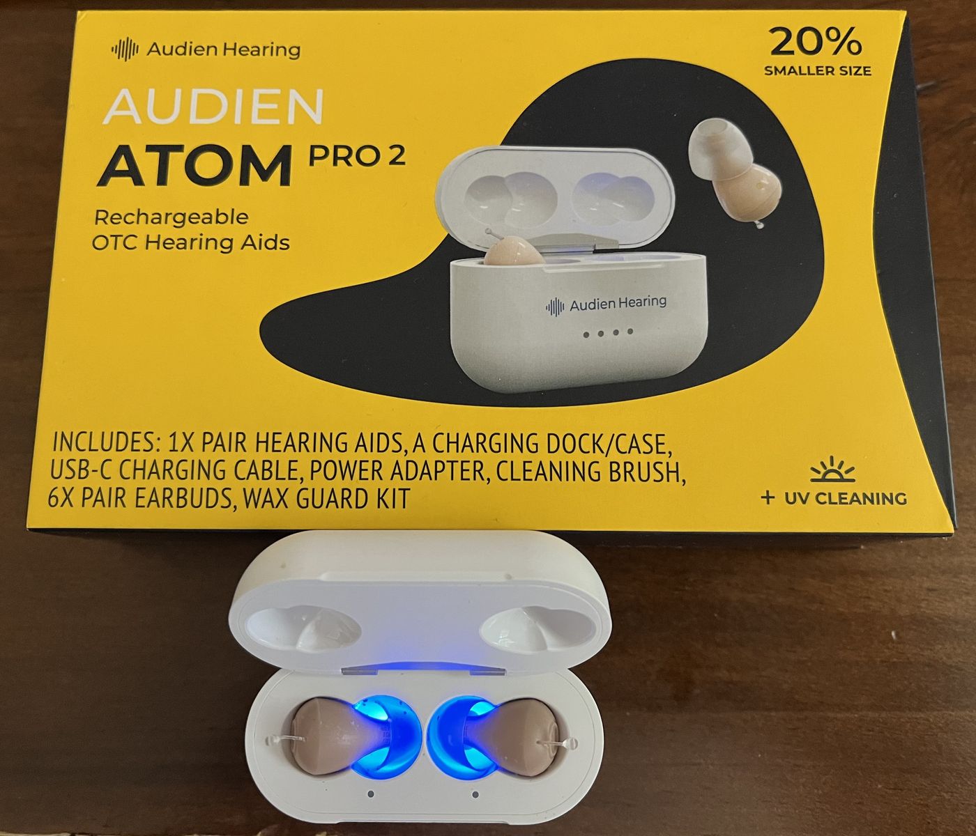 Audien Atom Pro 2 Rechargeable OTC Hearing Aids – Like New - $50