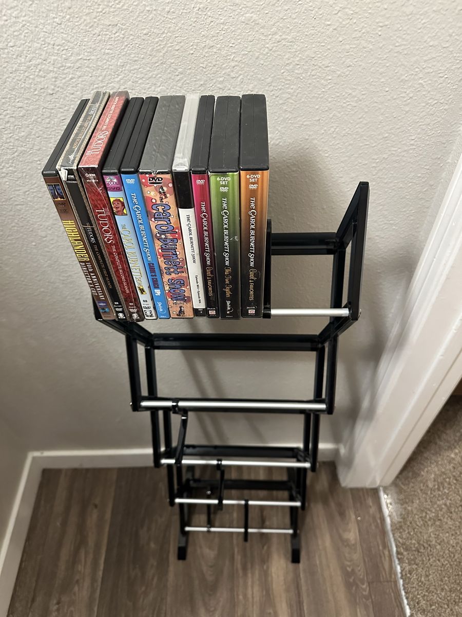 Vintage Y2K DVD / CD / Game Storage Tower - Black Metal