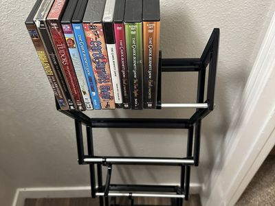 Vintage Y2K DVD / CD / Game Storage Tower - Black Metal