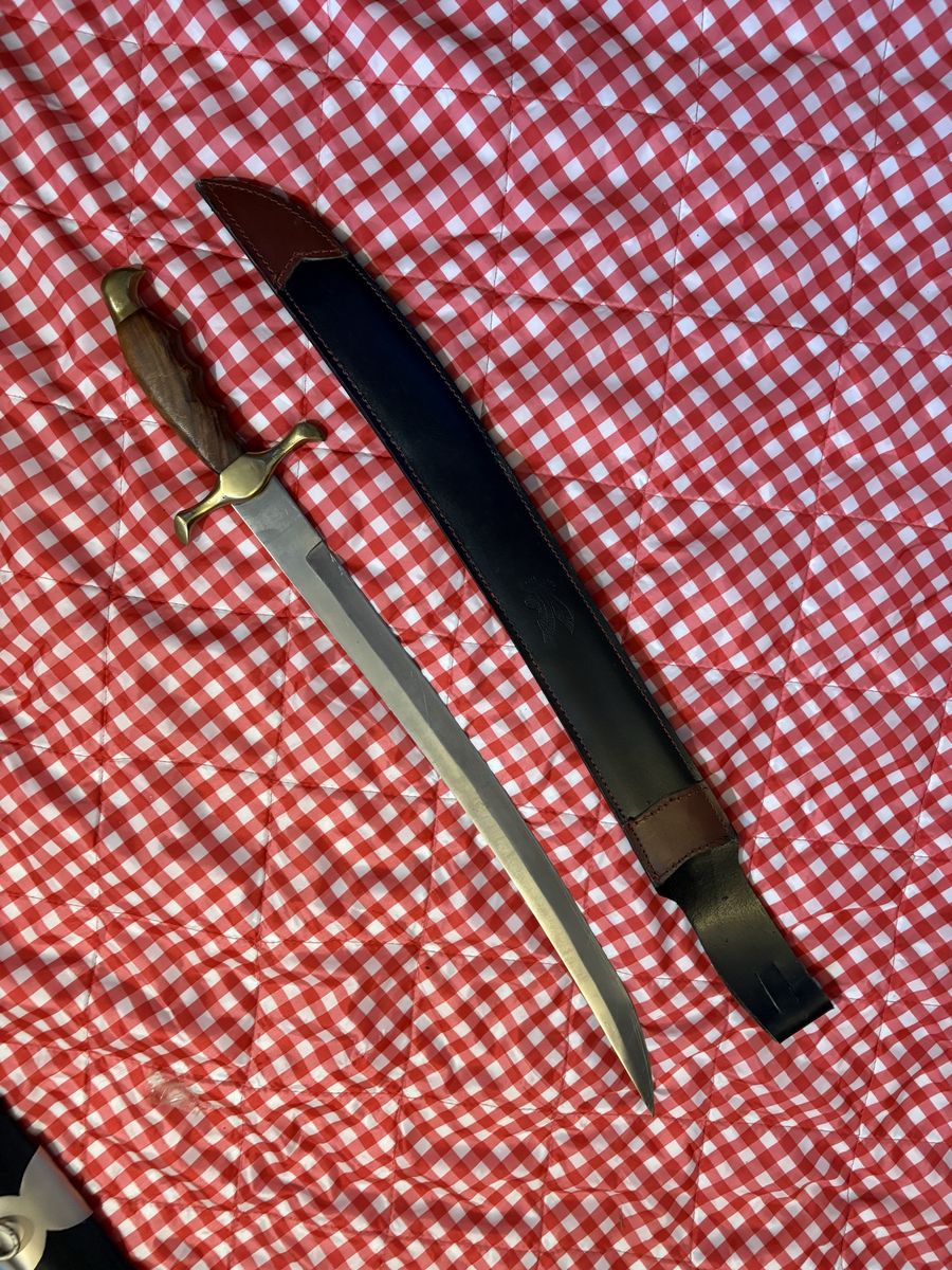 Short Falcon saber sword with scabbard