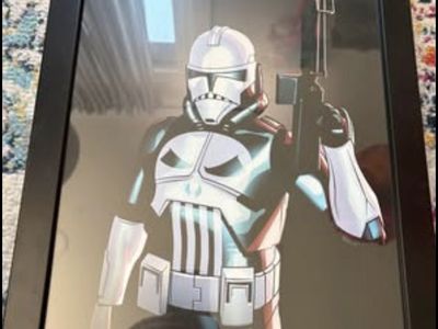 Framed Star Wars Clone Trooper / Punisher Mashup Art Print Wall Hanging