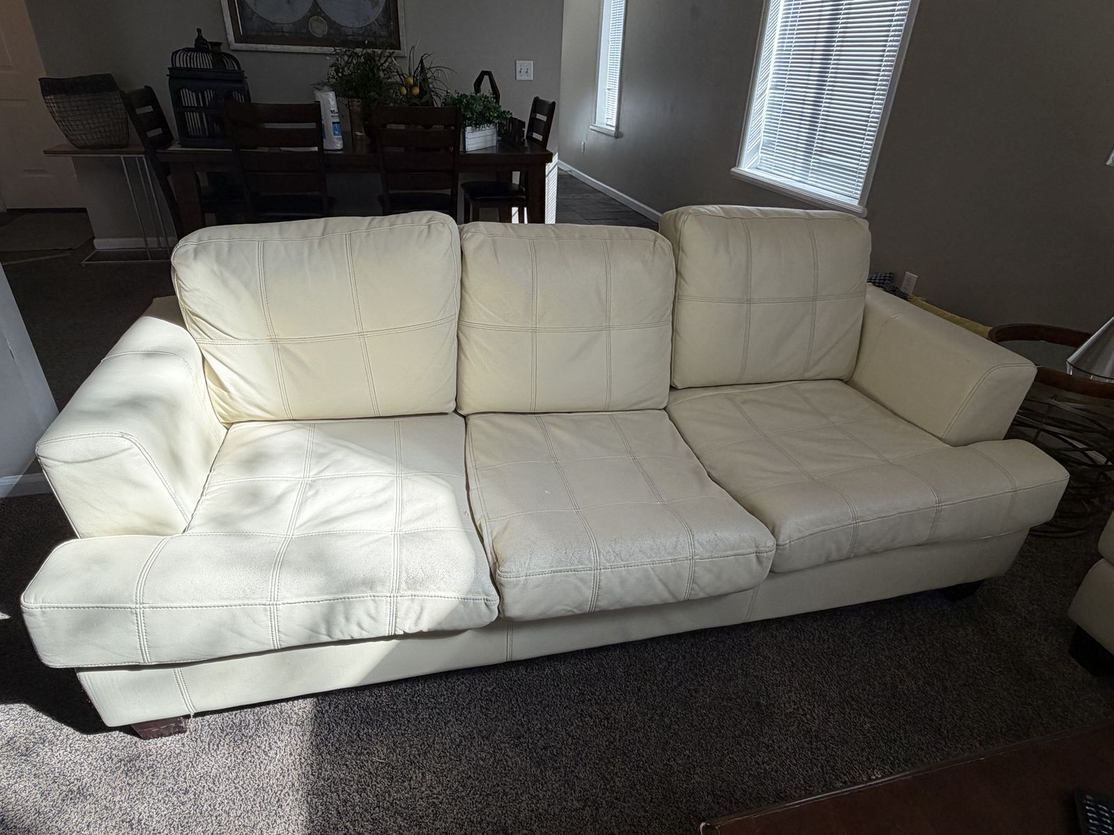 White Leaterette Sofa