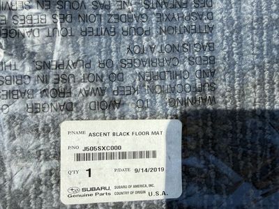 2020 Subaru Ascent Black Floor Mat Set- Genuine OEM Part J505SXC000