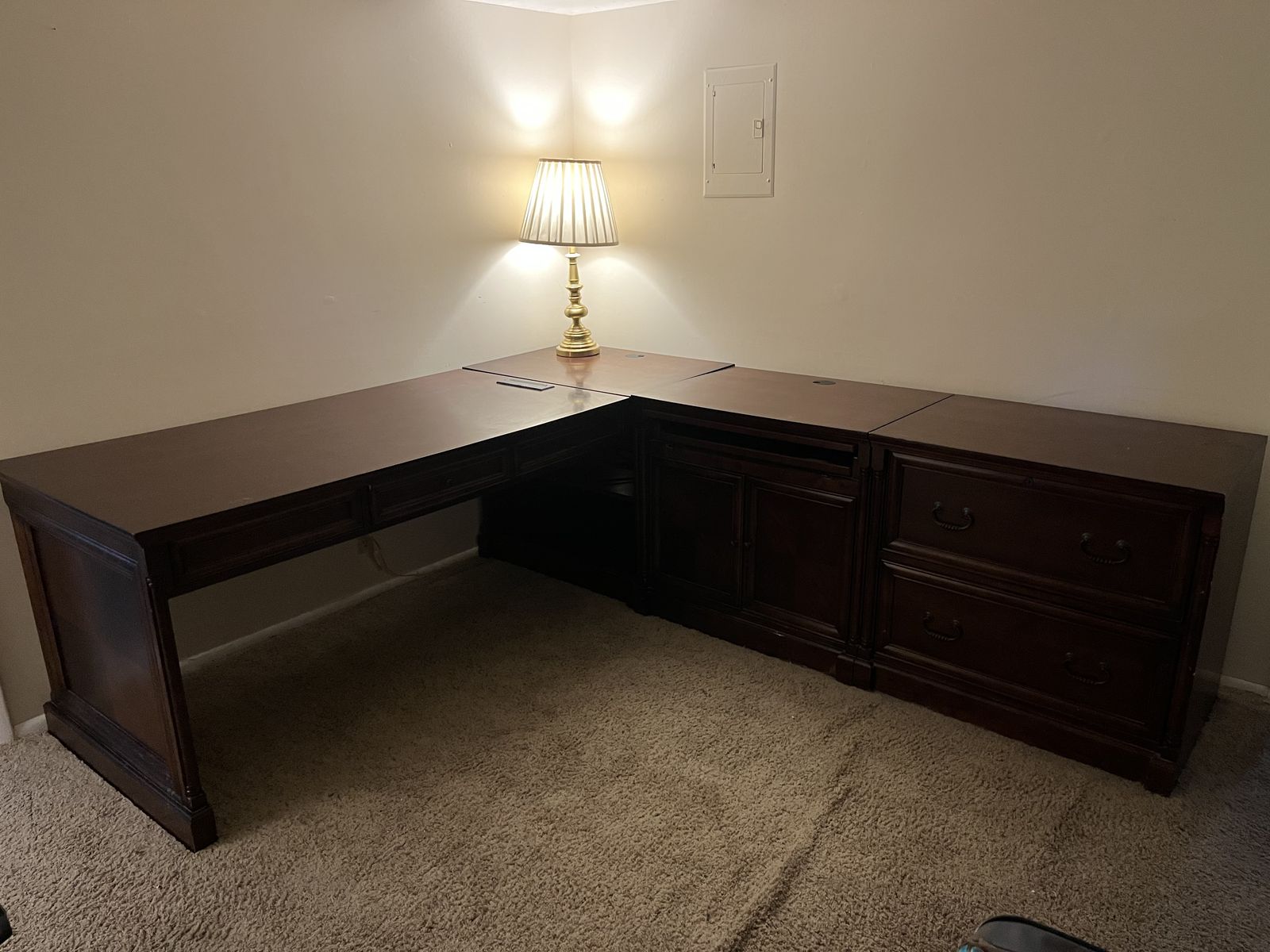 Solid Cherry Wood L shape desk