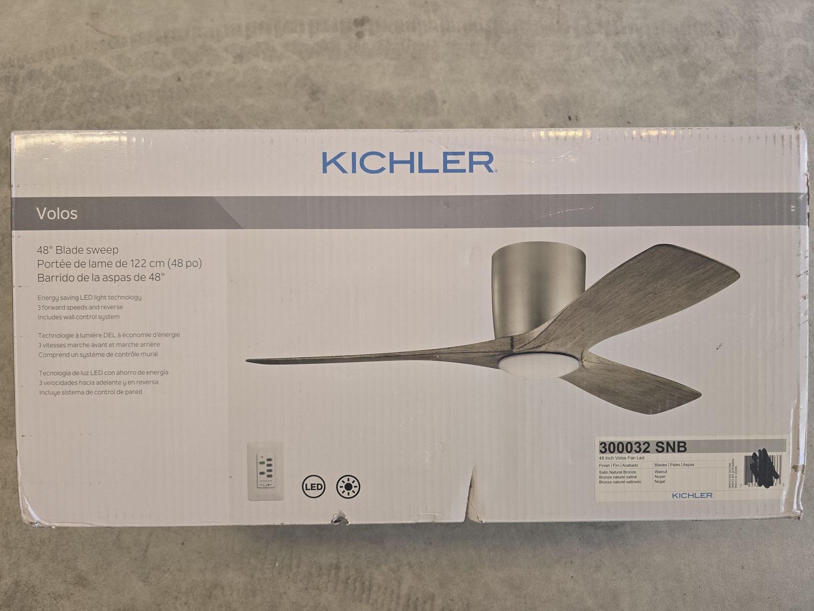 Kichler Volos 48'' Ceiling Fan - Brushed Nickel (300032NI)